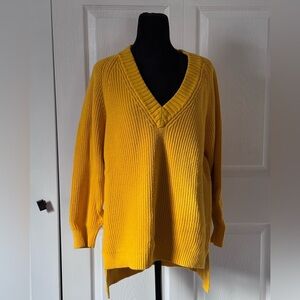 Express Mustard V-Neck Women's Sweater